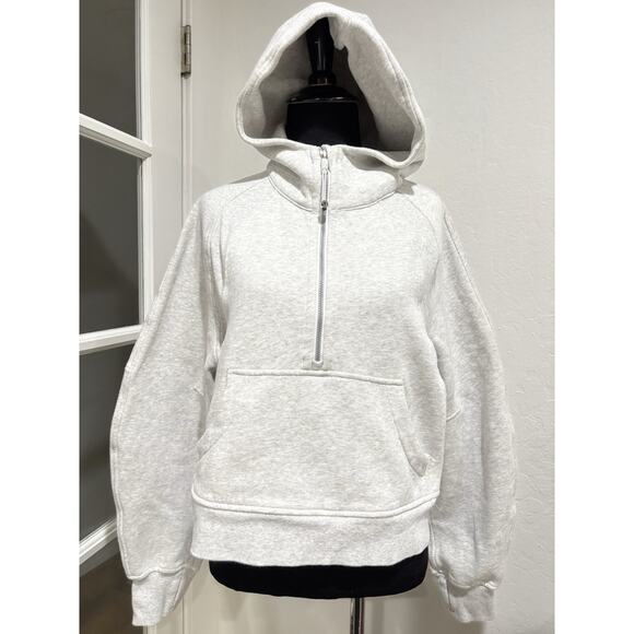 LULULEMON Scuba Oversized Half-Zip Hoodies Heathered Ultra Light Gray SZ. XS/S - Picture 2 of 8